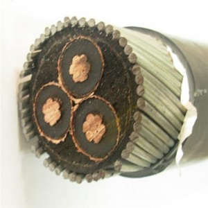SANS 1339 XLPE 절연 정격 전압 3.8 / 6.6 KV 19/33 KV 용 6mm 3 코어 스와 장갑 케이블